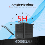 Portronics Bounce 2 Speaker | 5W | 5 Hours Playback | Type C Charging | Black