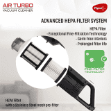 Pigeon by Stovekraft Airturbo Handheld Dry Vacuum Cleaner | 600W | HEPA+STEELMESH FFT Technology FILTER | 18 kPa Suction power | 16231