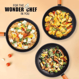 Wonderchef Caesar Forged Virgin Aluminium Fry Pan | 24 cm | Black
