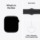 Apple Watch Series 10 | GPS | Cellular | 46mm | M/L | Jet Black Aluminium with Black Sport Band | Jet Black Strap