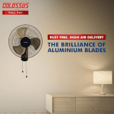 Usha Colossus Wall Fan | 400 mm | 3 Blade | Aluminium Blade | Golden