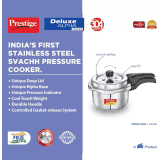 Prestige Deluxe Alpha Svachh Pressure Cooker | 2 L |  Outer Lid Induction Bottom | Stainless Steel |  20247