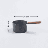 Wonderchef Ebony Hard Anodized Nonstick Sauce Pan |  16 cm |  2 L | Black and Brown