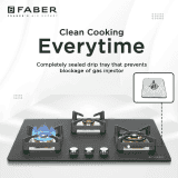 Faber HOB BELLA HT 753 BR AI FFD Automatic Hob | 3 Burner | Glass Top | Black