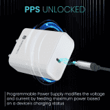Portronics Adapto Super Fast Type C PD Wall Charger | Fast Charging Adaptor | 25W |‎ White | POR 2619