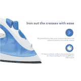 USHA Steam Iron | 1300 W | White and Blue | SI 3713