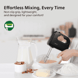 Philips 300 Watt Lightweight Hand Mixer Blender with 5 speed control settings | Black | HR3705/10