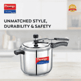 Prestige Nakshatra Alpha Pressure Cooker | 7 L | Stainless Steel Gas and Induction Compatible | Silver