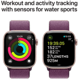 Apple Watch Series 10 | GPS | 42mm | Rose Gold Aluminium with Plum Sport Loop | Plum Strap