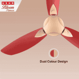 Usha Bloom Primrose Ceiling Fan | 1250 mm | 3 Blade Ceiling Fan | Sparkle Gold Cherry