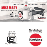 Hawkins Miss Mary Inner Lid Pressure Cooker | 1.5 L | Aluminium | Silver | MM15