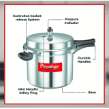 Prestige popular aluminium Outer Lid Pressure Cooker | 10 L |  Silver |  10030