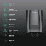 AO Smith MiniBot 3 Litres Instant Water Geyser | 3000 Watts | SZS-3 | Black