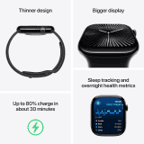 Apple Watch Series 10 | GPS | Cellular | 42 mm | Jet Black Aluminium with Ink Sport Loop | Ink Strap | MWX83HN/A