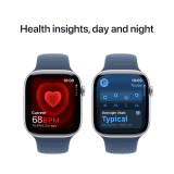 Apple Watch Series 10 | GPS | 46mm | S/M | Silver Aluminium with Denim Sport Band | Denim Strap