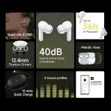 Redmi Buds 5C | Up to 40Db Hybrid Noise Cancellation | Acoustic Black | M2349E1