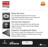 Prestige Svachh Hob PSVH 03 AI | Toughened Glass Hob Top Multi Spark Ignition System | 3 Brass Burner | Black | 40580