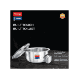 Prestige Tri ply Stainless Steel Induction Base Tope with Lid | 22 cm | Silver