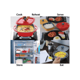 Hawkins Kitchen Gift Pack | 2.25 litre | 3 Pieces Set of Die Cast Square Mini Casseroles for Cooking | Red Yellow Grey | 23DGP
