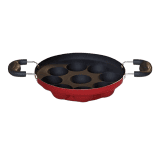 Impex Premium Non Stick Paniyarakkallu Unniyappa Chatty | 9 Pits | Red