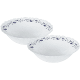 Larah | Borosil |  2Pc Multipurpose Bowl Set | White | Blue