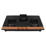 Faber Utopia Pro Toughened Glass Top Automatic Electric Hob | 3 Burner | Black | HT 783 BR CI