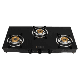 Faber Jumbo Gas Stove | Glass Top 3 Burner Gas Stove |  Auto Ignition | JUMBO 3BB BK AI | Black