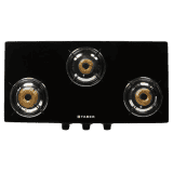 Faber Jumbo Gas Stove | Glass Top 3 Burner Gas Stove |  Auto Ignition | JUMBO 3BB BK AI | Black