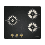 Faber Maxus HT603 CRS BR CI AI Glass Automatic Hob | 3 Burners | Black