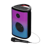 Portronics Bluetooth Party Speaker with Bass Boost Technology | Dash 8  | 60W |  Bluetooth  | Wired Karaoke Mic | TWS Mode | Black