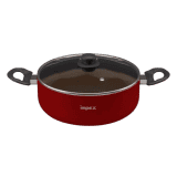 Impex ISP 2810 Non Stick Induction Bottom Biryani Pot with Lid | 28 cm | 6 L | Maroon