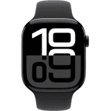 Apple Watch Series 10 | GPS | Cellular | 46mm | M/L | Jet Black Aluminium with Black Sport Band | Jet Black Strap