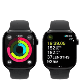 Apple Watch Series 10 | GPS | Cellular | 46mm | M/L | Jet Black Aluminium with Black Sport Band | Jet Black Strap