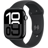 Apple Watch Series 10 | GPS | Cellular | 46mm | M/L | Jet Black Aluminium with Black Sport Band | Jet Black Strap