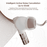 boAt Nirvana Zenith Ear Buds | Dolby Audio | ANC 50dB  | 6-Mics Enx | Celestial White