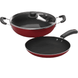 IMPEX KF 2424 Nonstick cookware set kadai pan 24cm + Frypan 24cm Kadhai 24 cm diameter