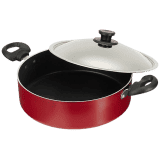 Pigeon by Stovekraft Non Stick Biriyani Pot with Lid | 5 L | Red