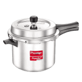 Prestige Popular Plus Svachh  | 5 L |  Virgin Aluminium Spillage Control Outer Lid Pressure Cooker | Silver | 10173