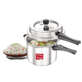 Prestige Popular Plus Svachh  | 5 L |  Virgin Aluminium Spillage Control Outer Lid Pressure Cooker | Silver | 10173