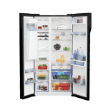 Voltas Beko 634 L Side by Side Refrigerator  | RSB655GBRF | Glass Black
