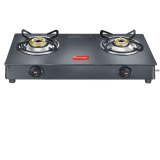Prestige Magic Plus Glass Manual Gas Stove | 2 Burners | Black | GTMP 02