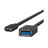 Belkin OTG Cable | F2CU036btBL | High Speed Metal Shield Reversible | Black
