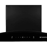 Faber HOOD CREST PLUS HC SC BK 90 Auto Clean Wall Mounted Chimney 1200 CMH | BK GLASS