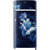 SAMSUNG 189 L Frost Free Single Door 5 Star Refrigerator  | Midnight Blossom Blue |refr RR21C2G25UZ/HL