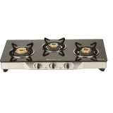 BAJAJ Majesty CGX3 Eco Glass | Stainless Steel Manual Gas Stove | 3 Burners
