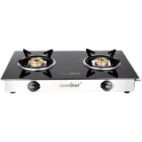 Greenchef NAMO Series Glass Manual Gas Stove | 2 Burners | Black