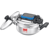 Prestige Svachh Flip-on Mini Stainless Steel Pressure Cooker | Spillage Control | 2 L | 18 cm | 20164