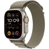 Apple Watch Ultra 2 | GPS + Cellular 49mm Titanium Case with Olive Alpine Loop | Olive Green Strap
