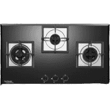 Hindware Aster 3B Steel, Glass Automatic Hob |  78CM | 3 Burners |