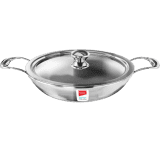 IMPEX Serene Triply Kadhai with Lid | 1.4 L capacity | 20 cm diameter | Stainless Steel
